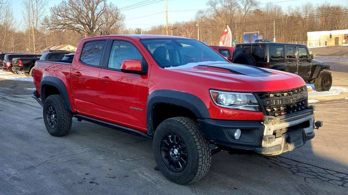 2019 Chevrolet Colorado ZR2 Bison Diesel in red.
