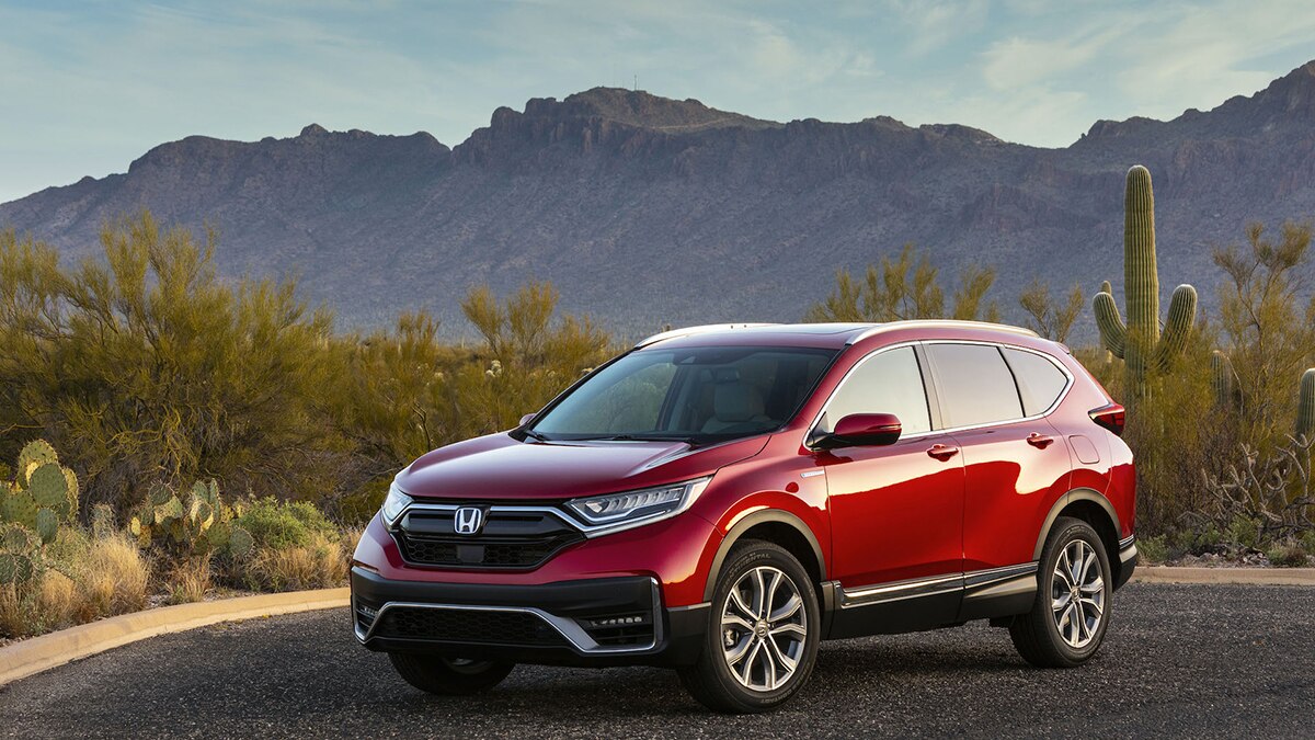 2021 Honda CR-V delantero izquierdo en rojo
