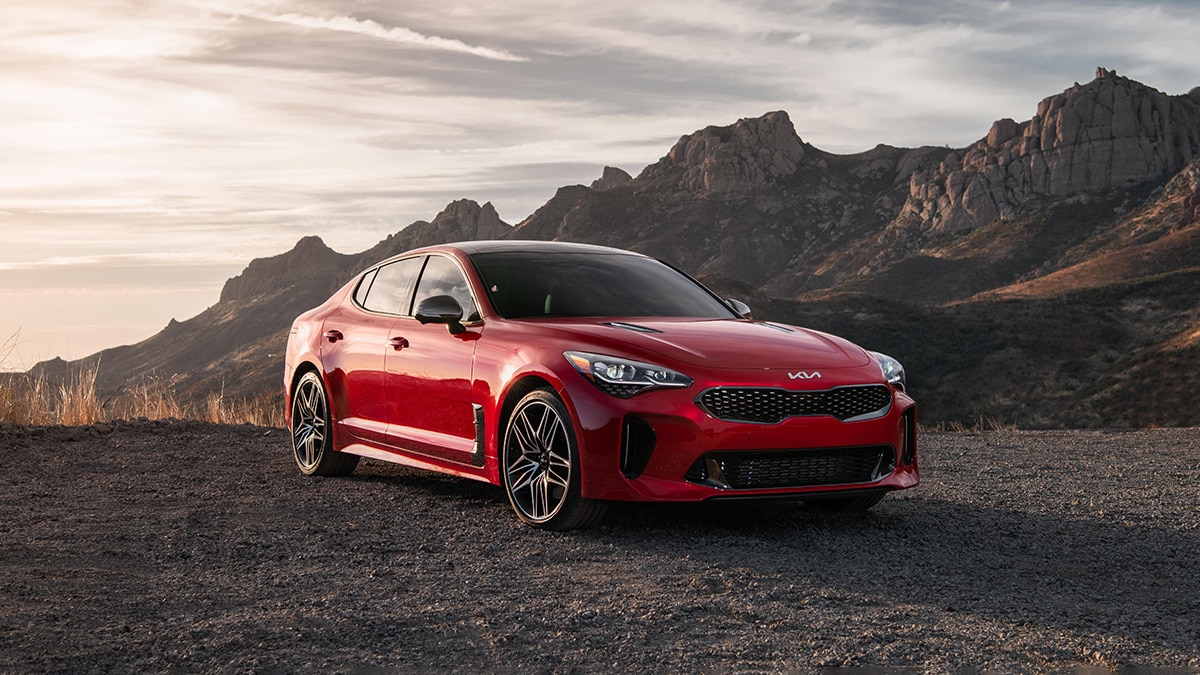 2023 Kia Stinger GT1 front right in red