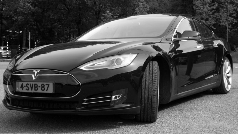 Tesla with new tires picture