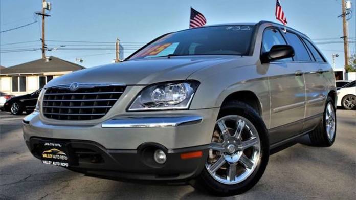 A white Chrysler Pacifica.