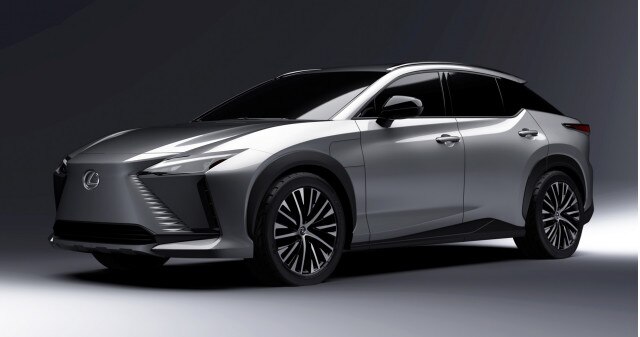 2023 Lexus RZ front left in silver