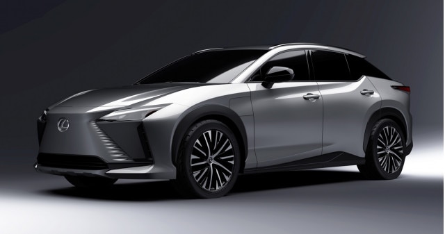 2023 Lexus RZ front left in silver