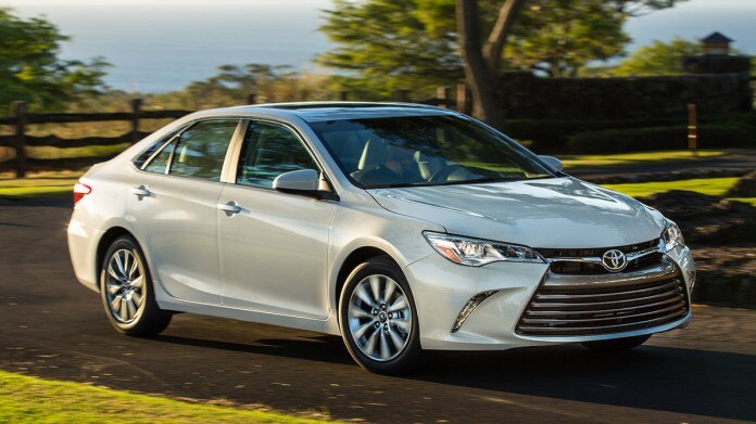 2015 Toyota Camry in white.
