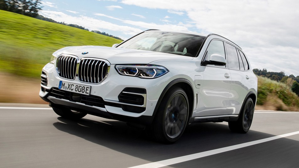 2023 BMW X5 xDrive45e in white.