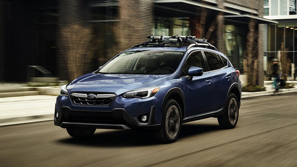 2023 Subaru Crosstrek Limited in blue.