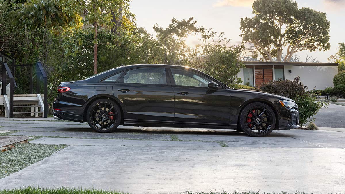 2023 Audi S8 in Vesuvius Gray.