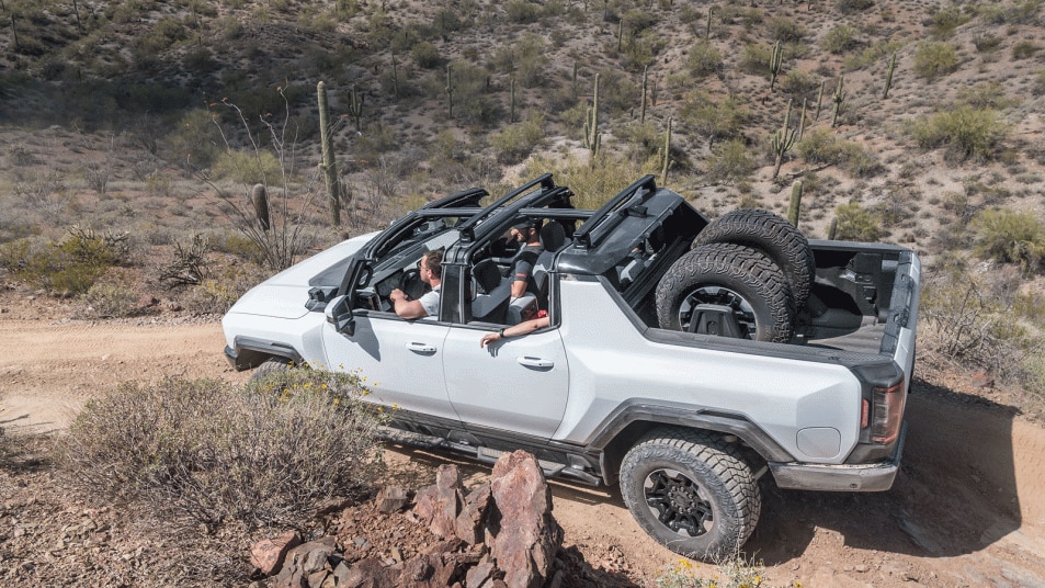 GMC Hummer EV electric truck off-roading