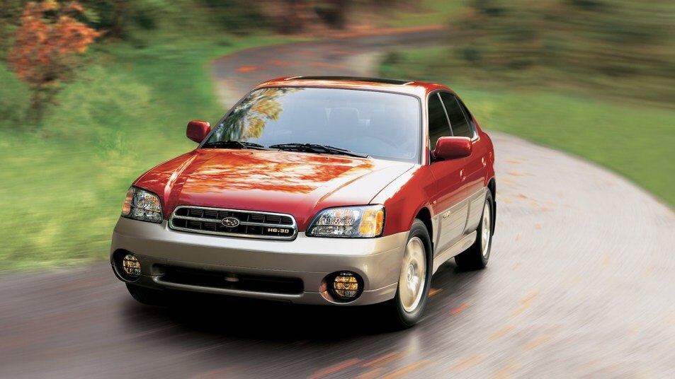 2003 Subaru Outback driving.