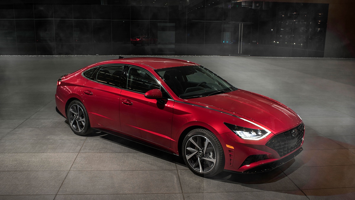 2023 Hyundai Sonata front right in red