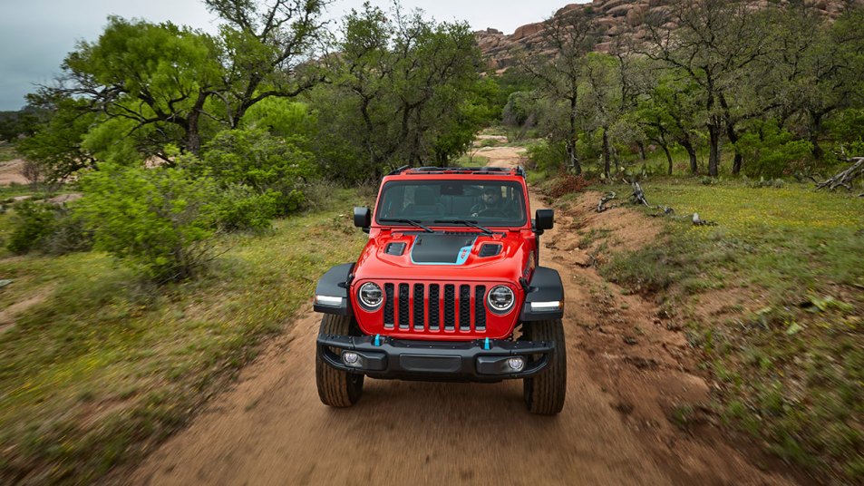 2023 Jeep Wrangler Unlimited 4xe front in red