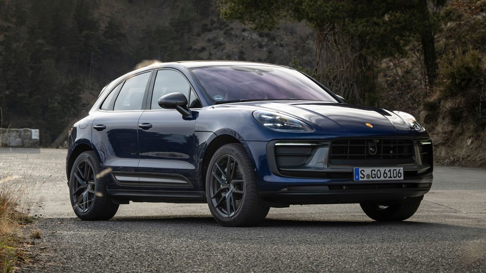 2023 Porsche Macan T in blue.