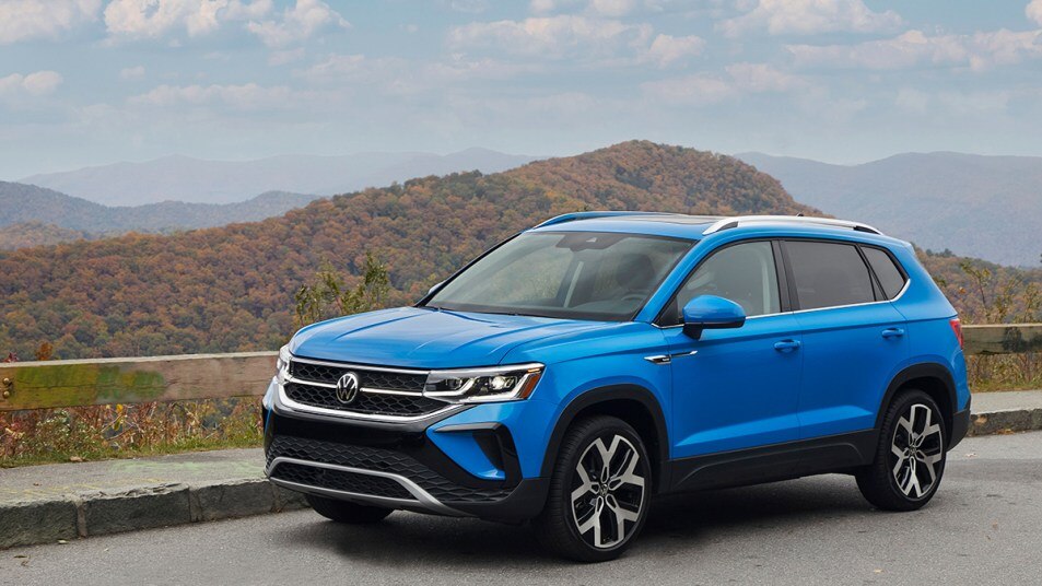 2023 Volkswagen Taos front left in blue