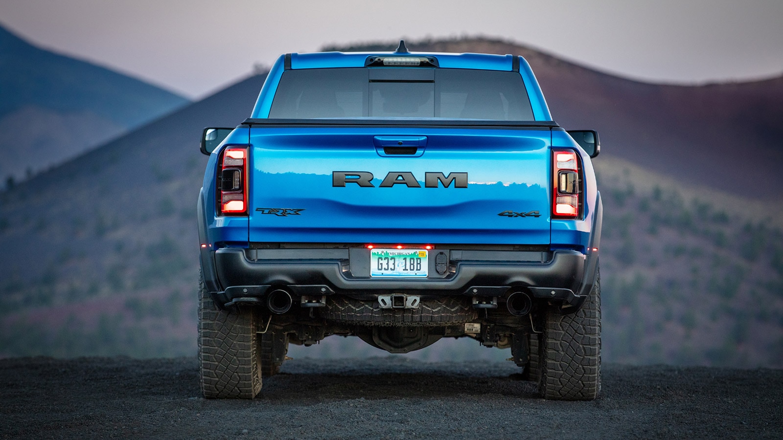 2023 RAM 1500 TRX rear in blue