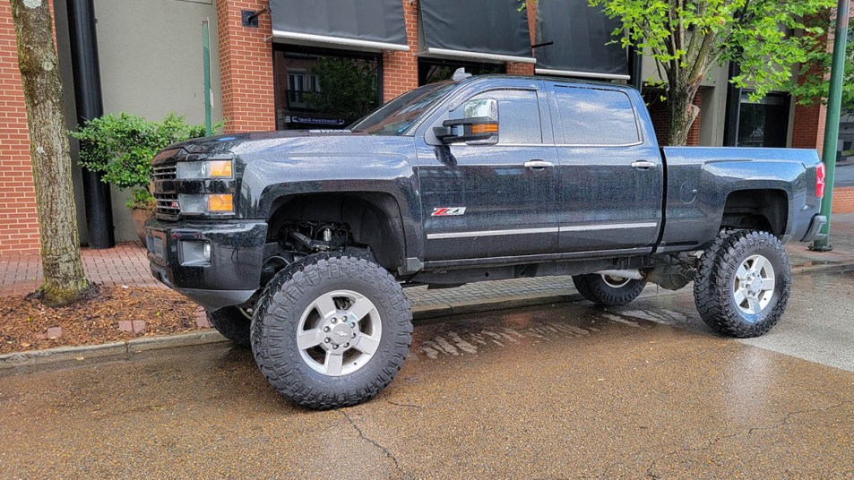 Chevy pickup truck with lift kit