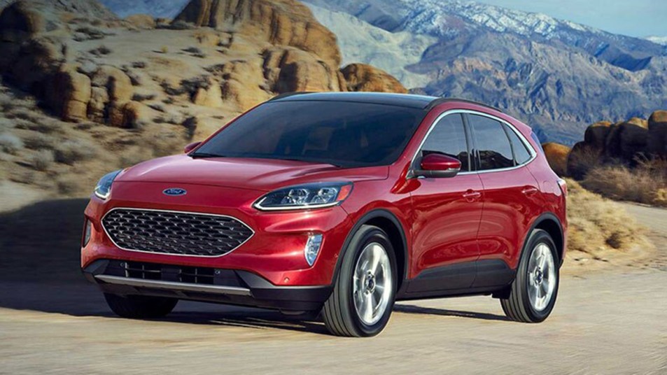 2022 Ford Escape in red.