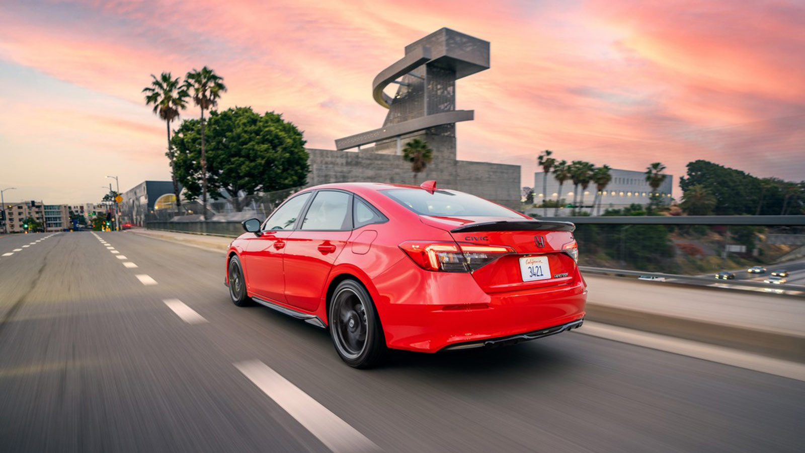 2023 Honda Civic Sedan Sport rear left in red