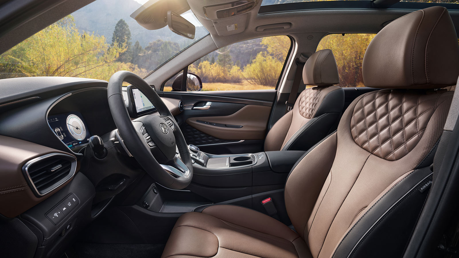 2023 Santa Fe Hybrid front row seating