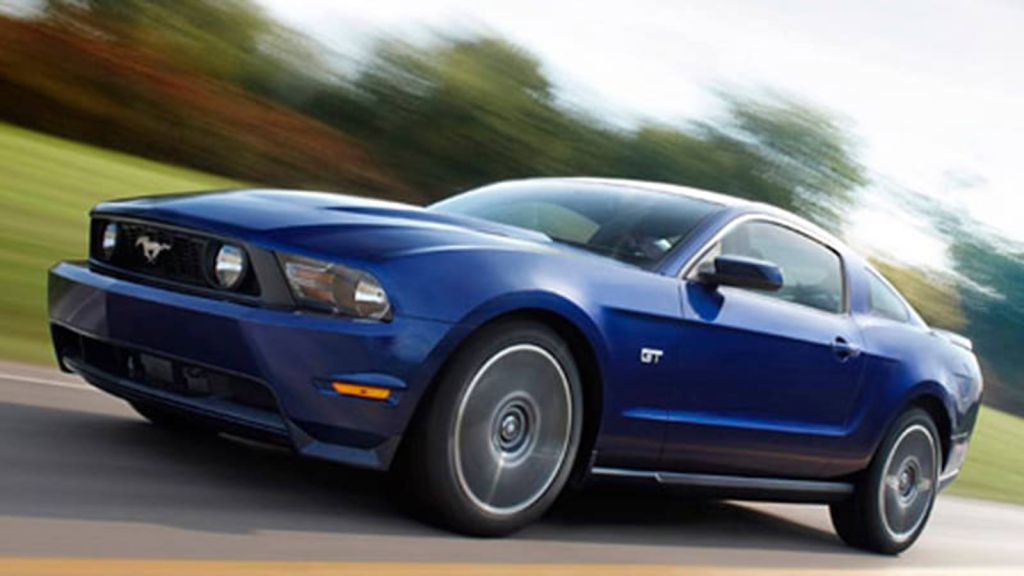 2011 Ford Mustang front left in blue