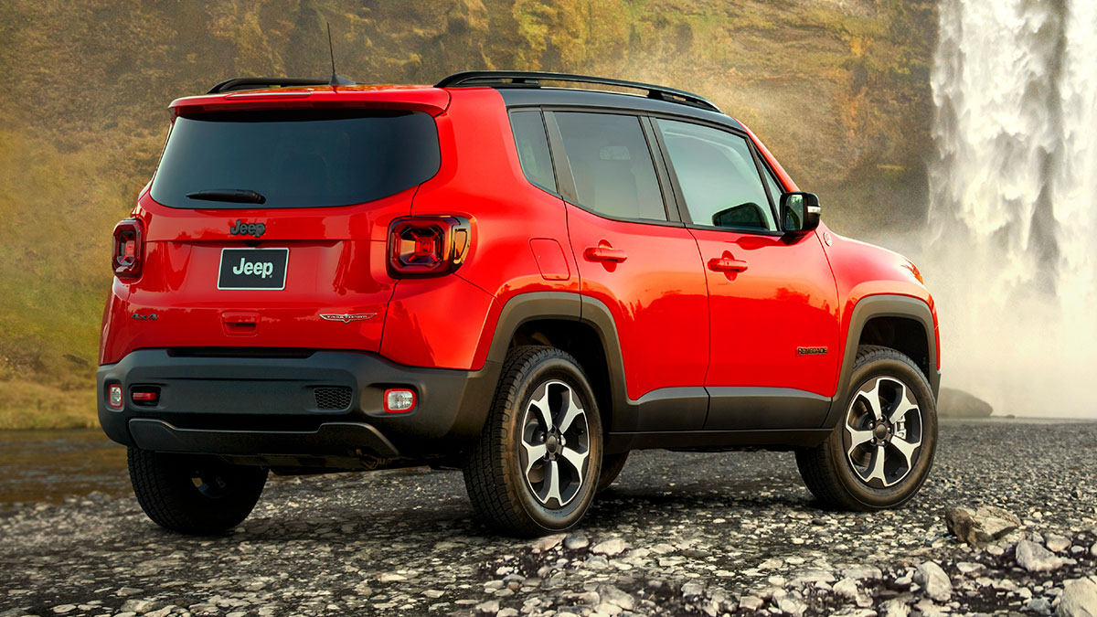 2023 Jeep Renegade Trailhawk in red.