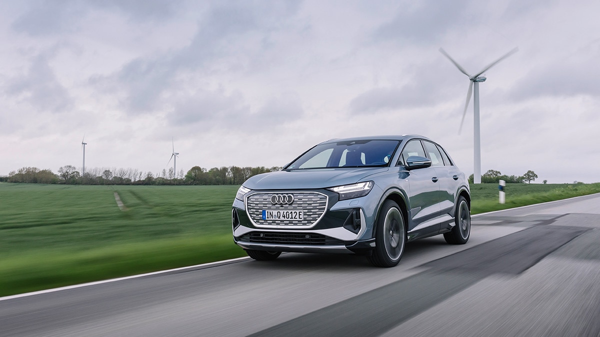 2024 Audi Q4 e-tron in silver.