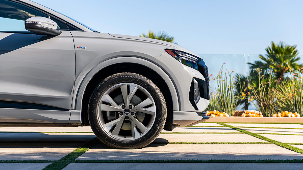 2024 Audi Q4 e-tron in silver.