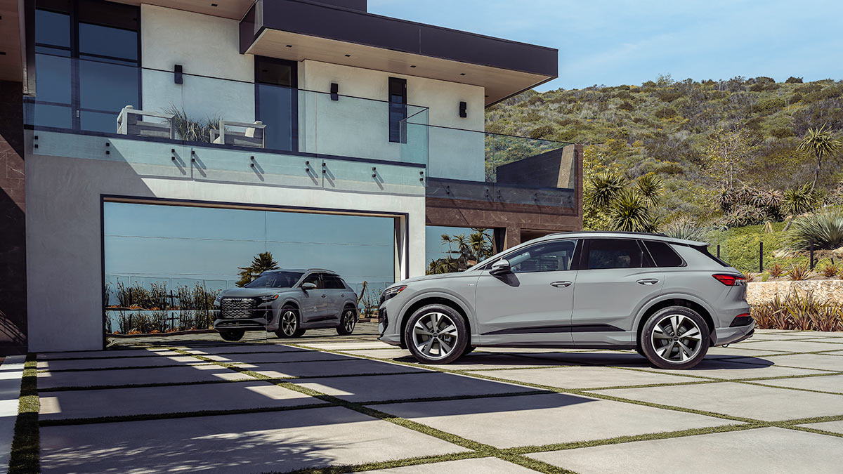 2024 Audi Q4 e-tron in silver.