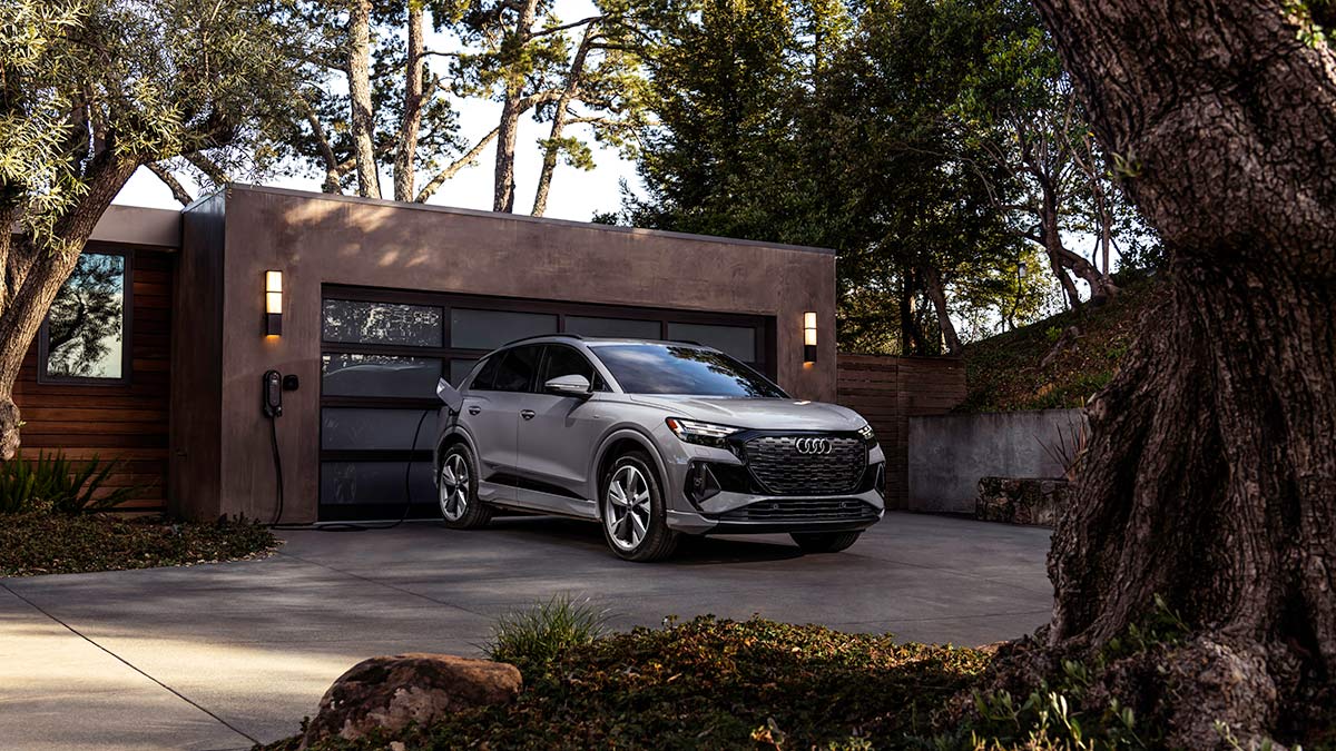 2024 Audi Q4 e-tron in silver.