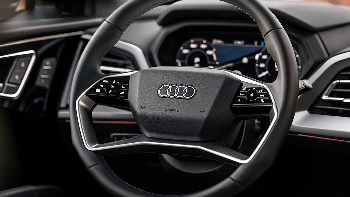 2024 Audi Q4 e-tron steering wheel.