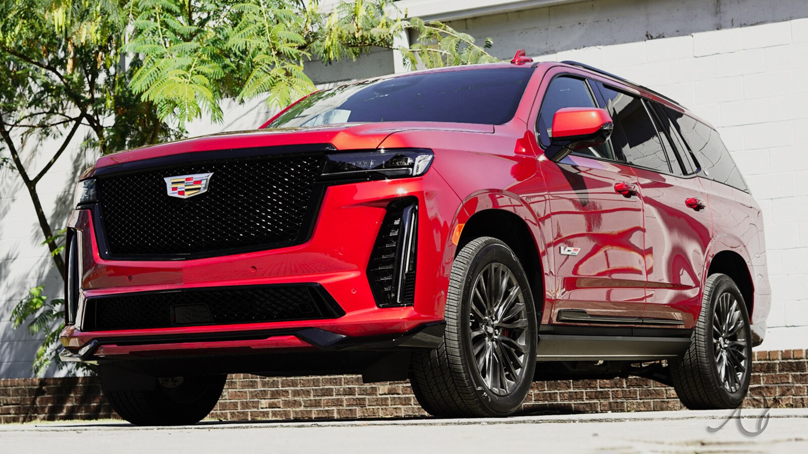 2023 Cadillac Escalade V front left in red