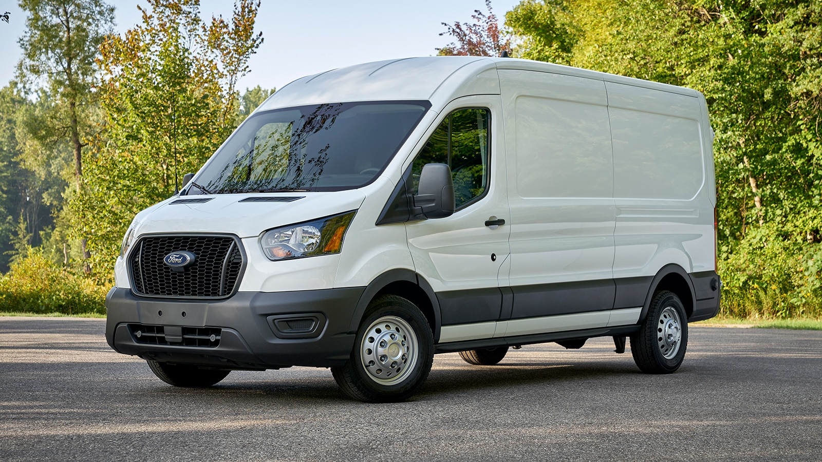 2023 Ford Transit Van front left in white