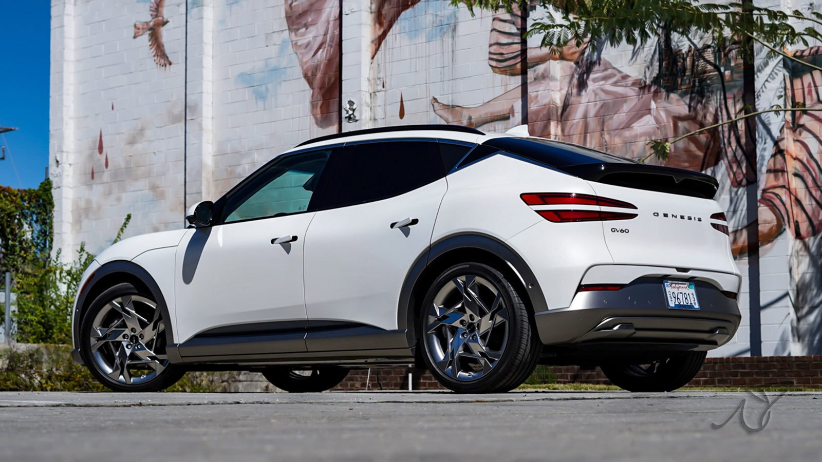 2023 Genesis GV60 rear left in white