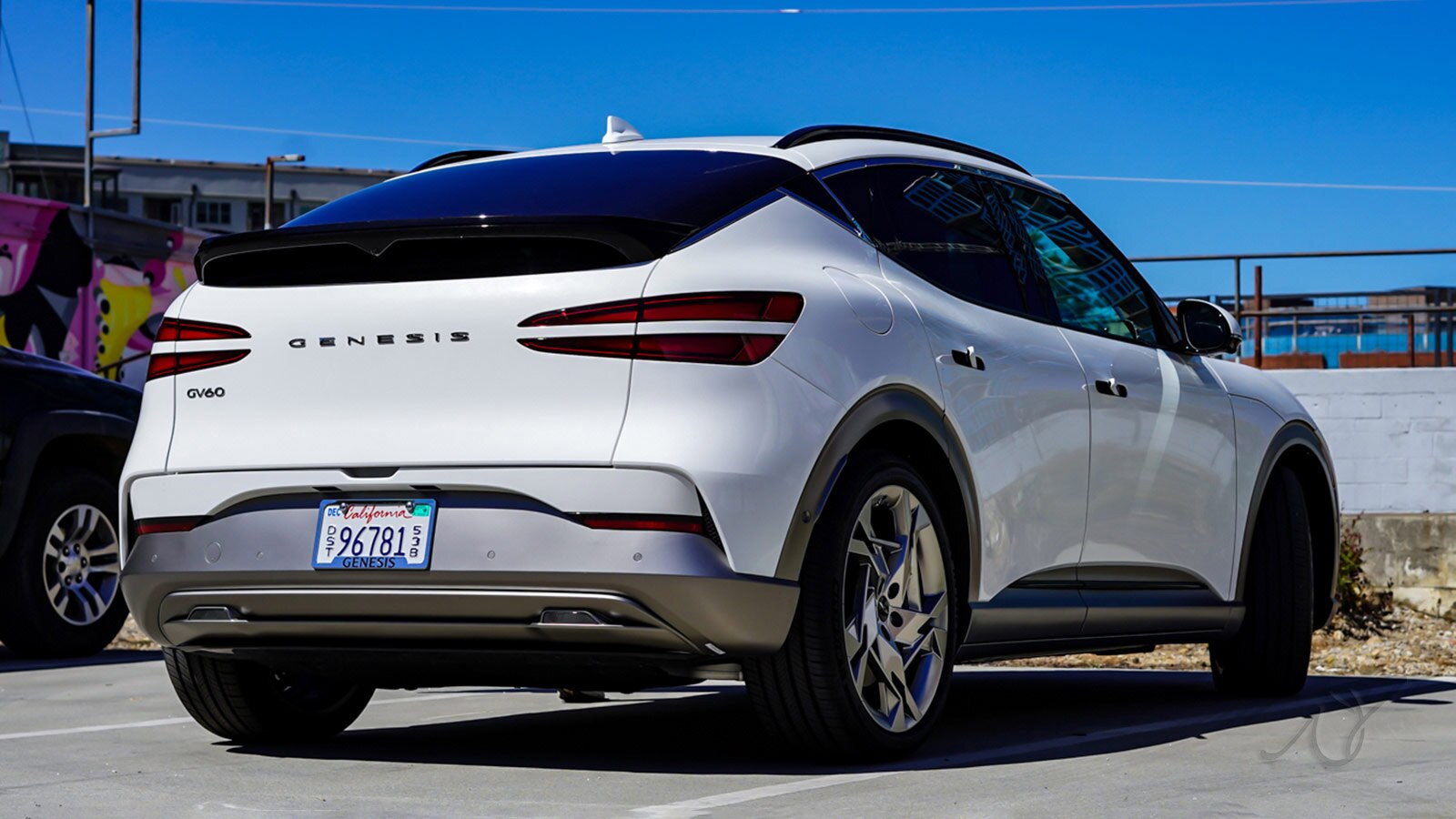 2023 Genesis GV60 rear right in white