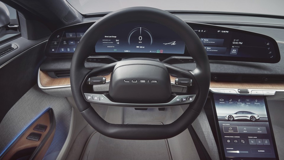 2023 Lucid Air steering wheel.