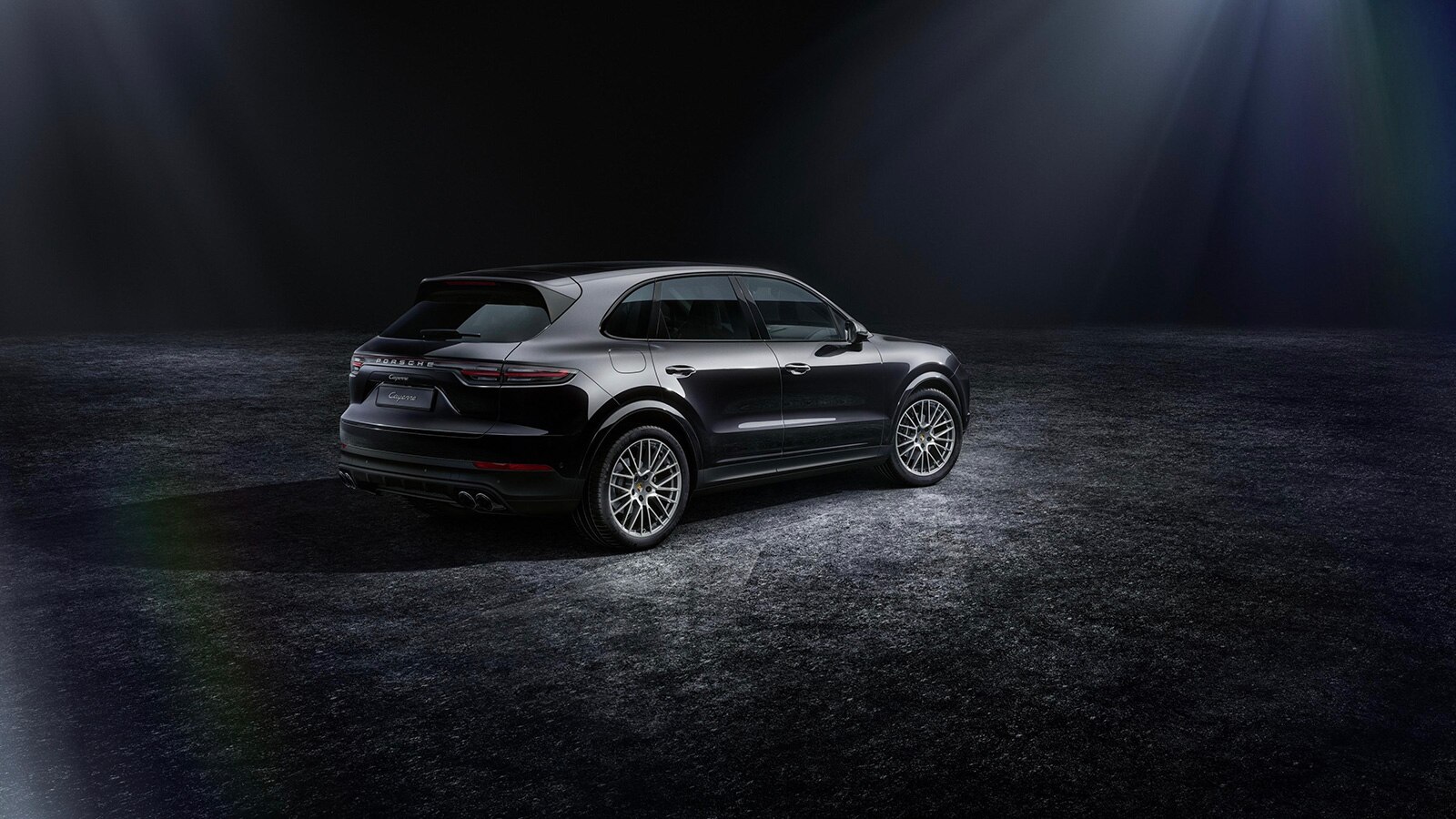 2023 Porsche Cayenne Coupe Platinum Edition rear right wide angle