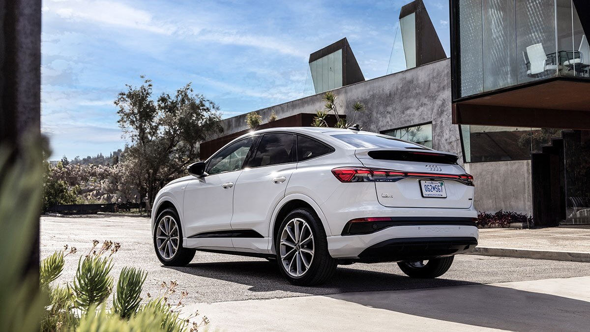 2024 Audi Q4 e-tron Sportback in white.