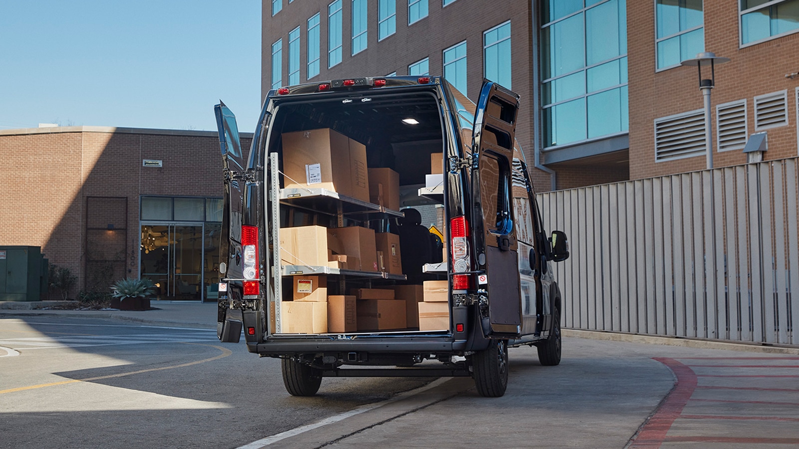 2023 Ram ProMaster rear right open cargo in black