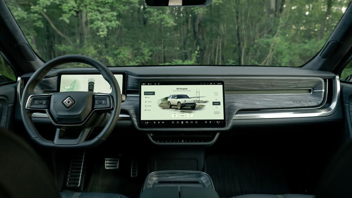 2023 Rivian R1S interior.