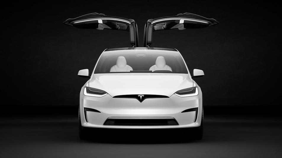 2023 Tesla Model X in white.