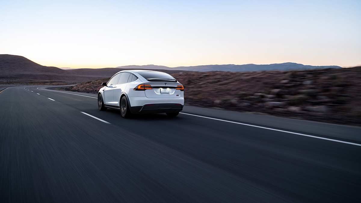 2023 Tesla Model X in white.