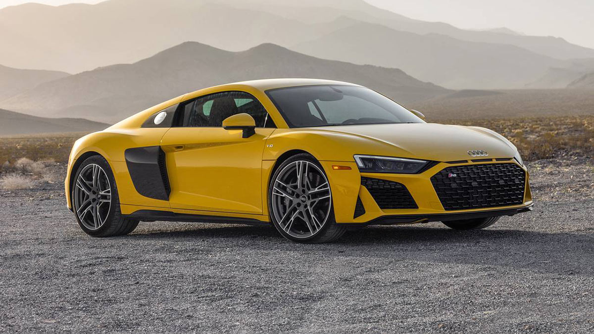 2023 Audi R8 in yellow.