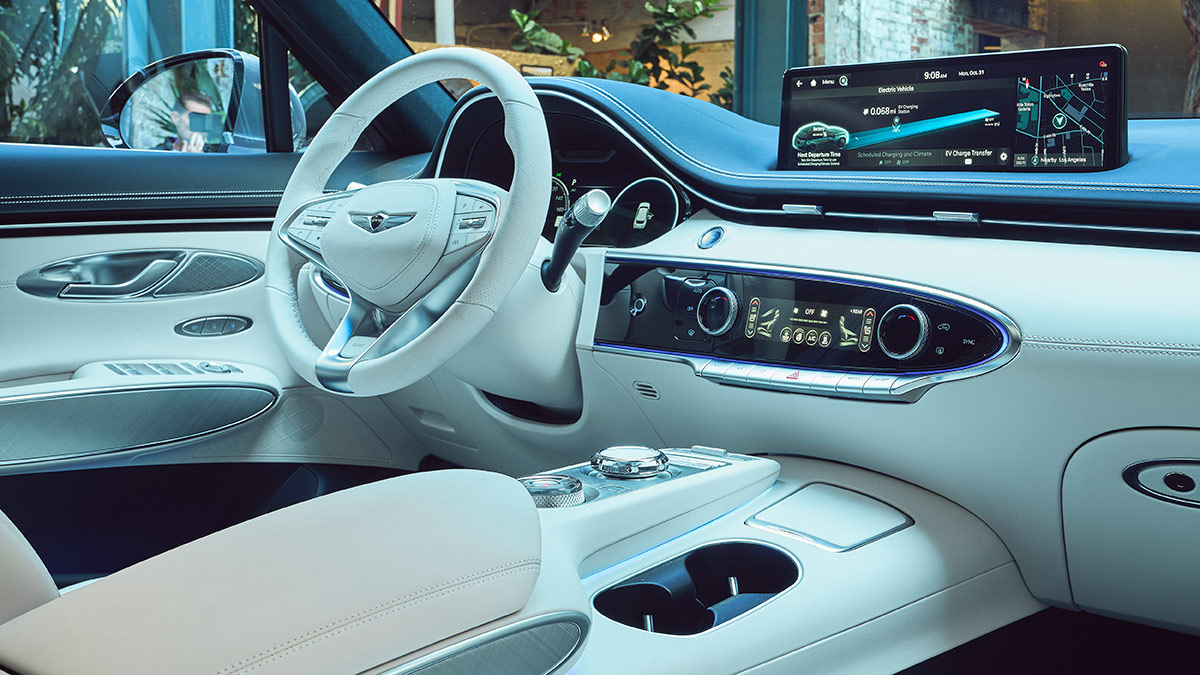 2023 Genesis Electrified GV70 interior.