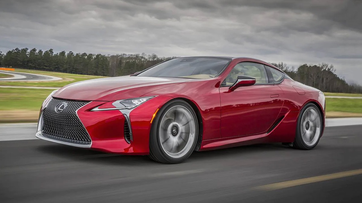 2023 Lexus LC in red.
