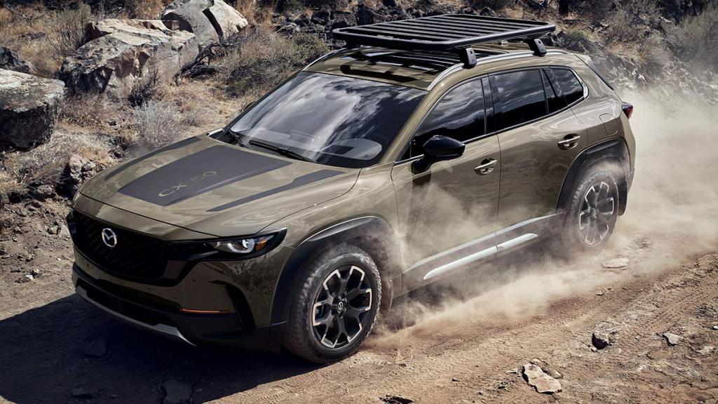 2023 Mazda CX-50 in army green.