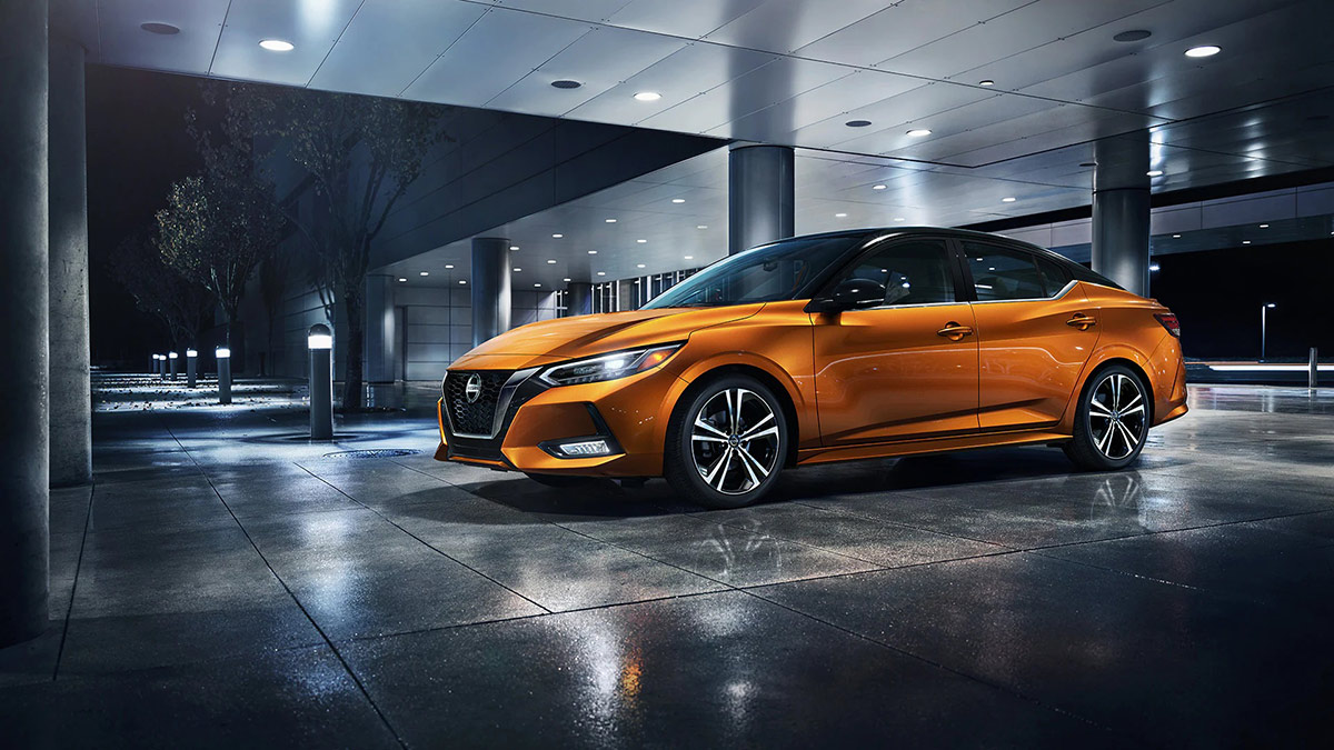 2023 Nissan Sentra in orange.