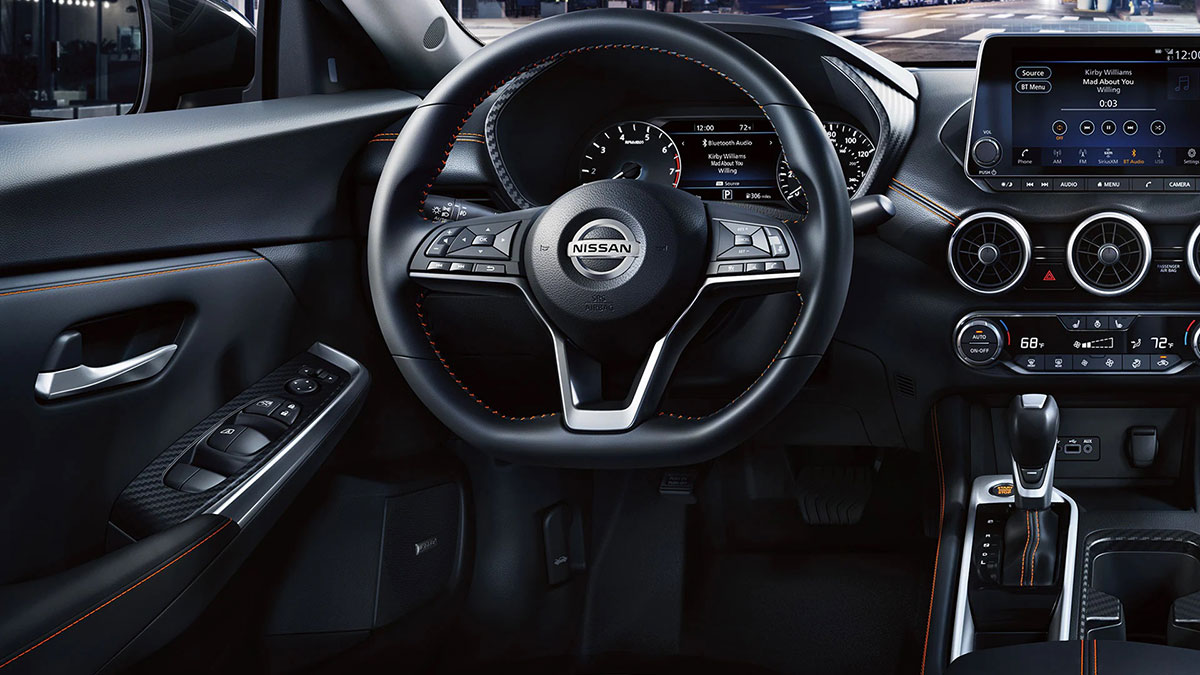 2023 Nissan Sentra interior in black.