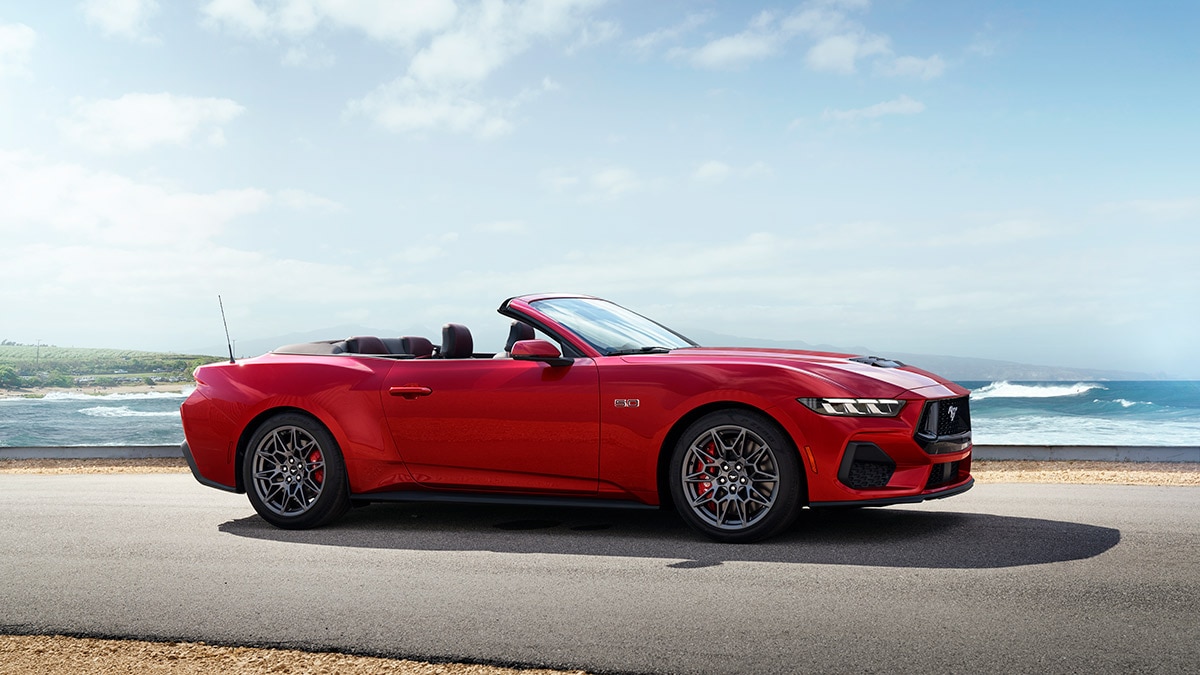 2024 Ford Mustang in red.