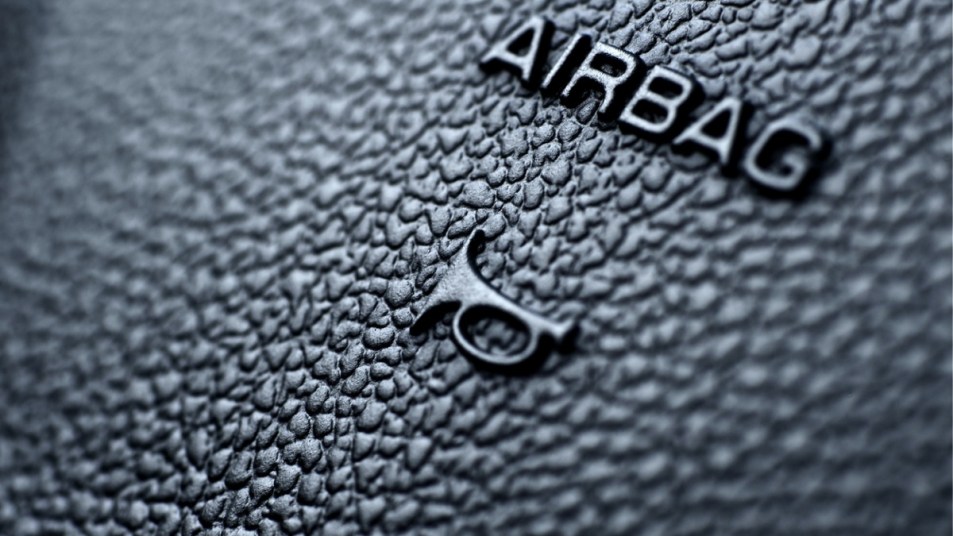 Airbags wording and symbol in a car