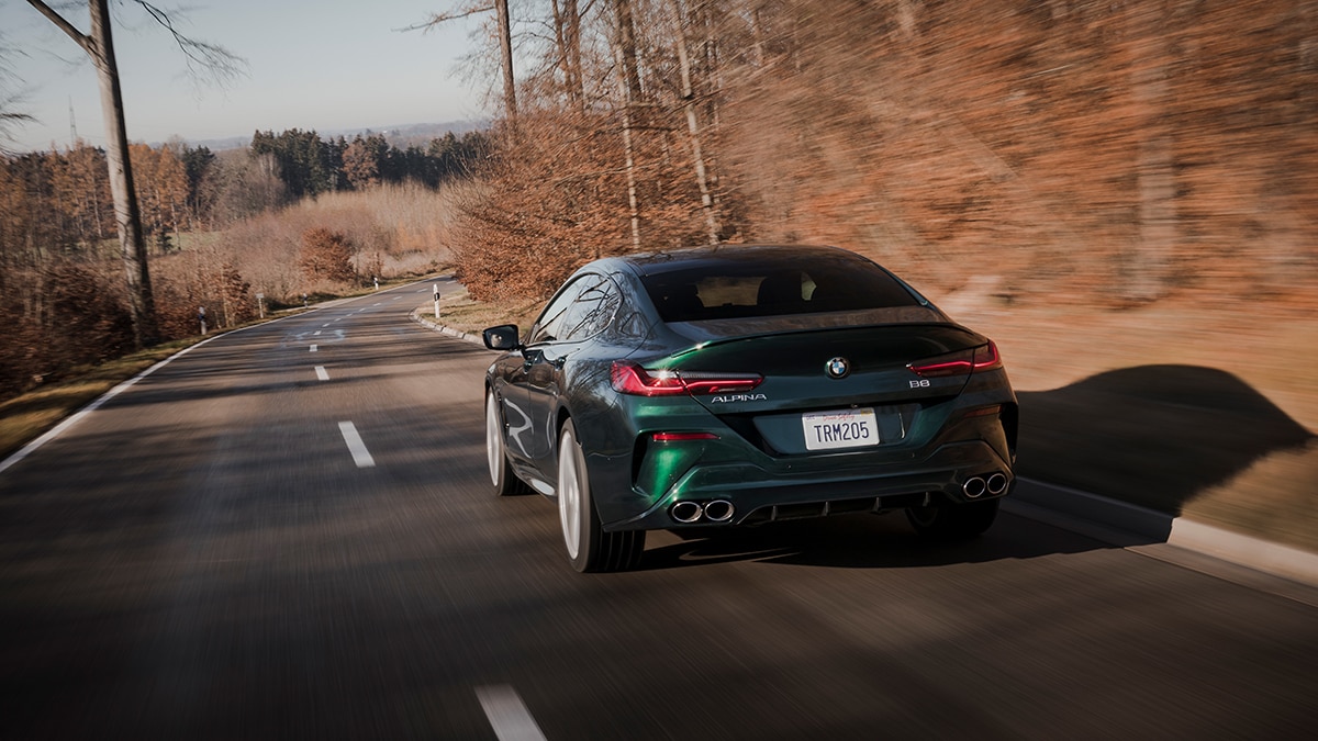 The 2022 BMW ALPINA B8 Gran Coupe in green