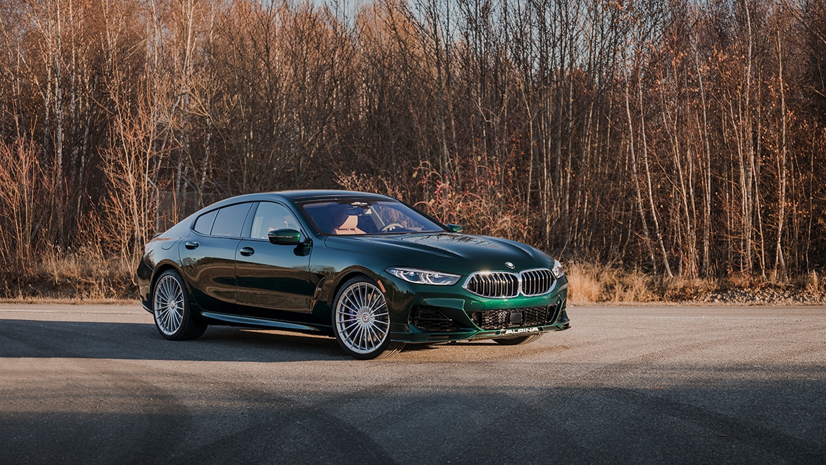 The 2022 BMW ALPINA B8 Gran Coupe in green